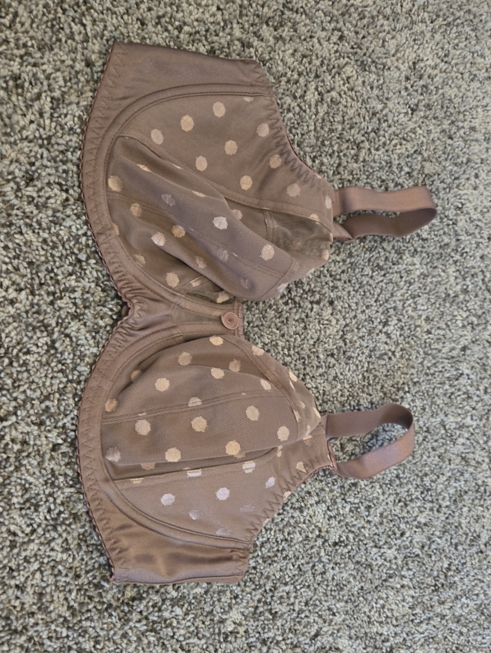 Polka Dot Full Coverage Brown Bra with Light Dot Accents